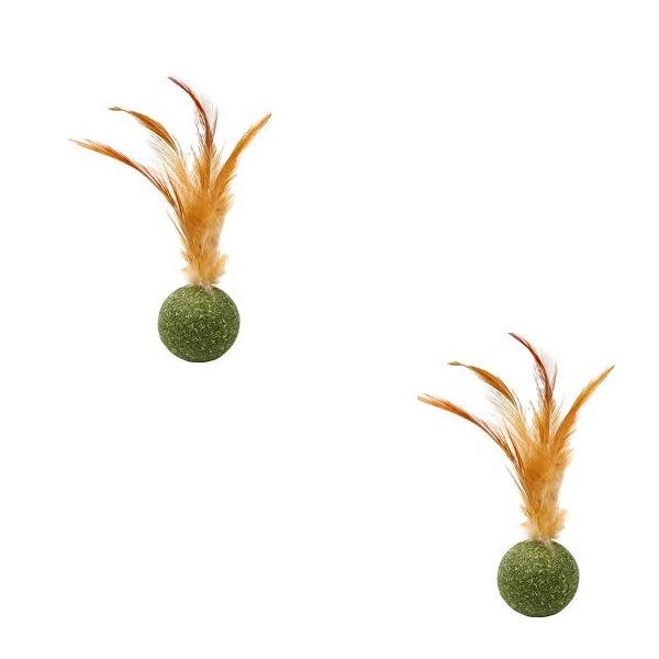 Catnip Feather Ball - 2 Pieces