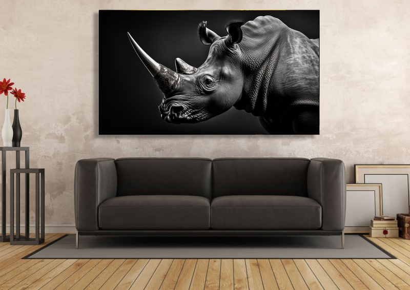 Canvas Wall Art - Rhino Profile Abstract - HC1082