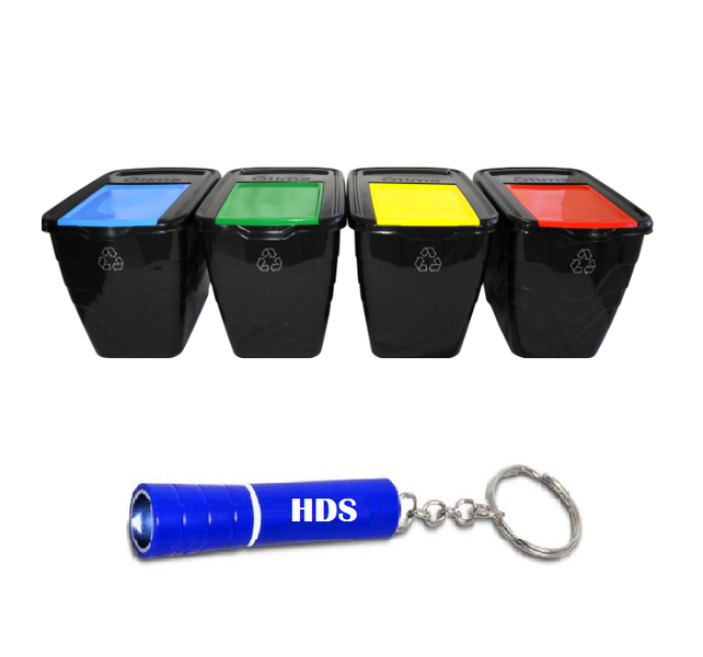 Otima Recycle-it 4 Pack Combo Waste Bins - 40L with HDS Torch