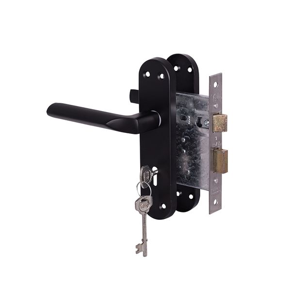 Yale Cuneo Matte Black 3-Lever Lockset