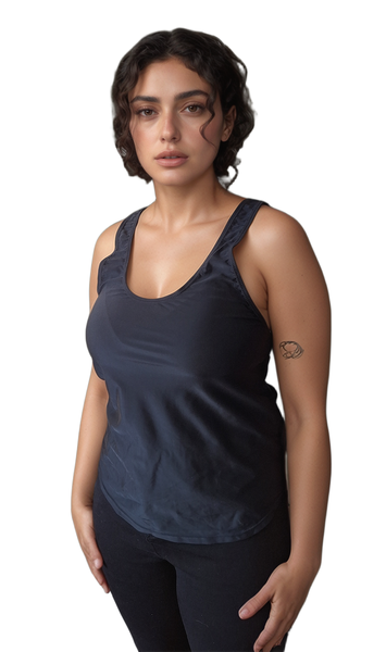 Black Lycra Open Back Top