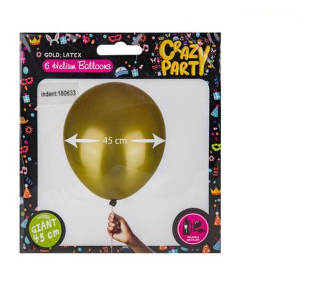 Crazy Party - Giant Balloon 45cm 6 Piece - White x 3