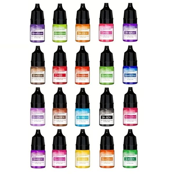 20 Pack Multi-Purpose Liquid Candle Dye Set - 5ml