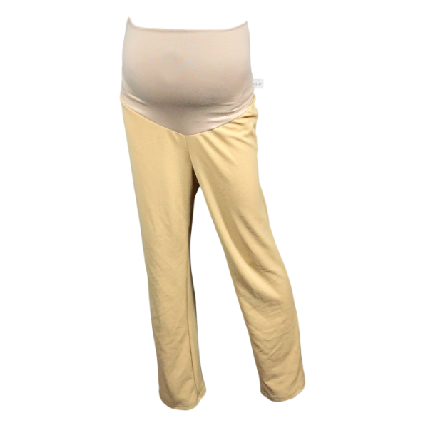Maternity Corporate Pants -Straight Legs -Yoga Style High Waist-Stone
