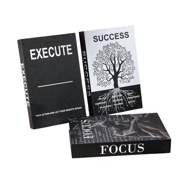 Execute, Focus &amp; Success Faux Books - Set of 3