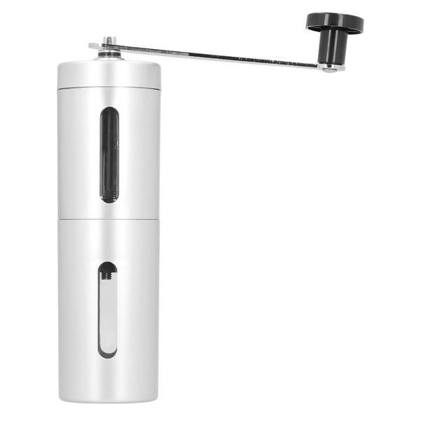 Manual Coffee Grinder Mini Hand Crank Coffee Bean Pepper Grinder Silver
