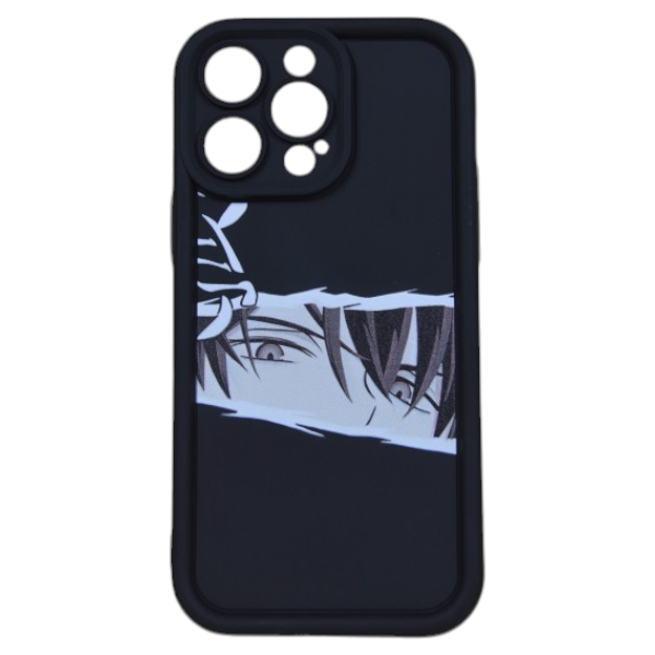 High Quality Anime Boy Design Phone Case Compatible with iPhone 14 Pro Max - Black