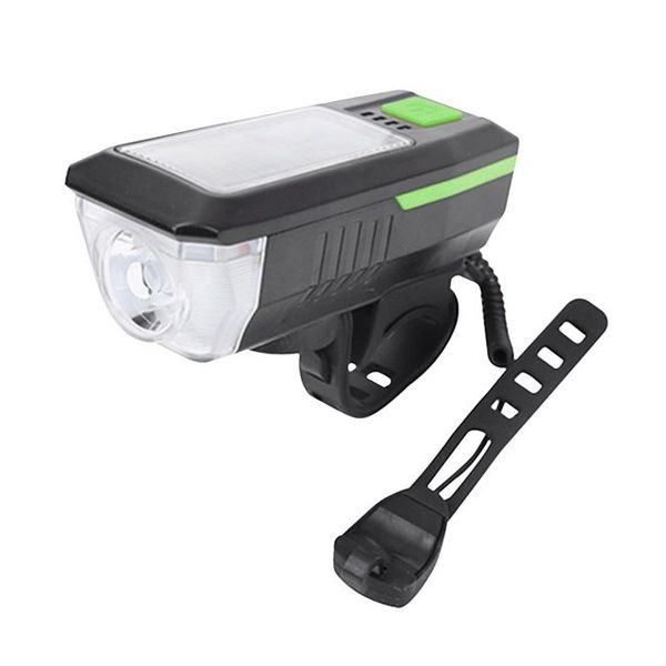 USB Rechargeable Solar Powered Bicycle Headlight With Horn
