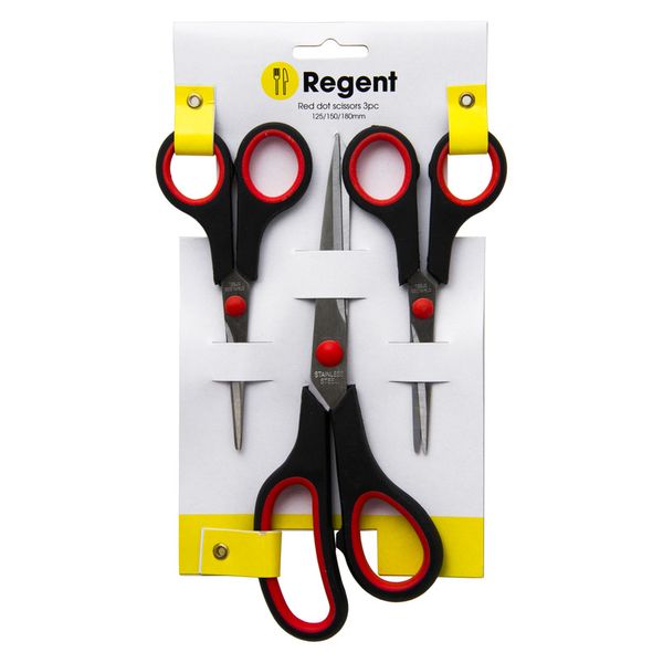 Regent Kitchen Scissors Red Dot 3 Piece Set - (140/140/215Mm)