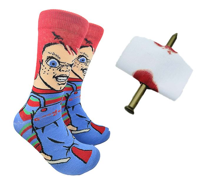 Scary Chucky Doll Halloween Party Wear Socks and Pretend Bleeding Finger