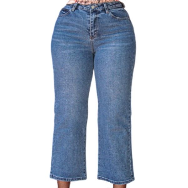 High Waist Wide Leg Denim Jeans