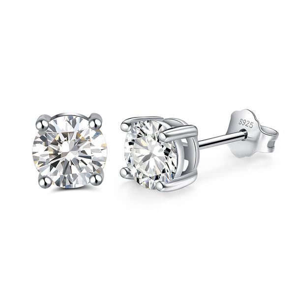 April Birthstone Stud Earrings in 925 Sterling Silver by Zana Jewels