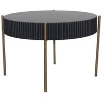 Black/Gold Wooden Round Coffee Table - 60 x 40cm