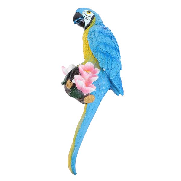 Red Resin Macaw Parrot Garden Statue Sculpture