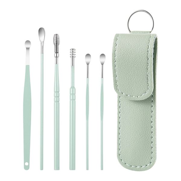 6-Piece Stainless Steel Ear Cleaning Tool Set with Storage Bag