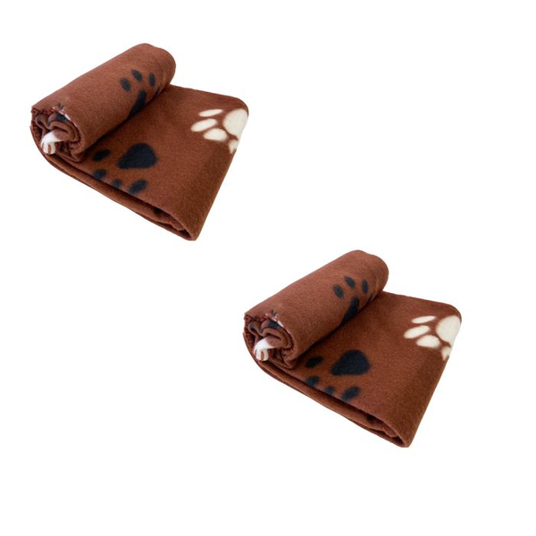 Pet's Fleece Blankets 90x150cm (Set of 2) Brown