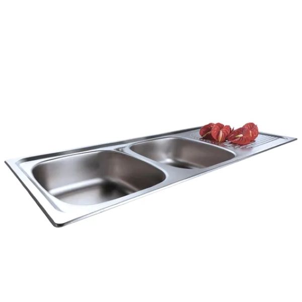 Kitchen Sink Projectline PLN 621 Double Bowl Single Drainer Stainless Steel