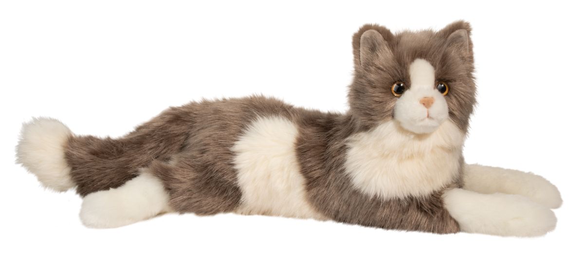 Douglas Gretta Lying Grey Cat DLUX (Approx 56cm) | Shop Today. Get it ...