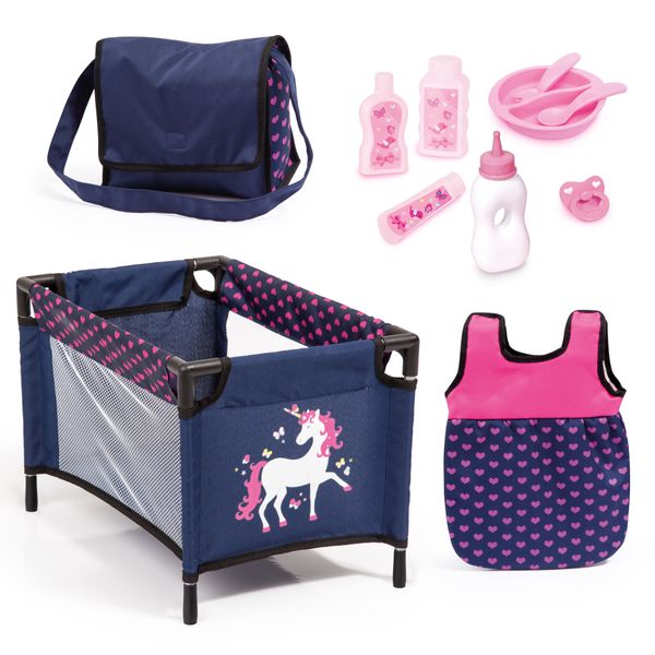 Bayer Dolls Care Set - Unicorn (Blue/Pink) (11in1)