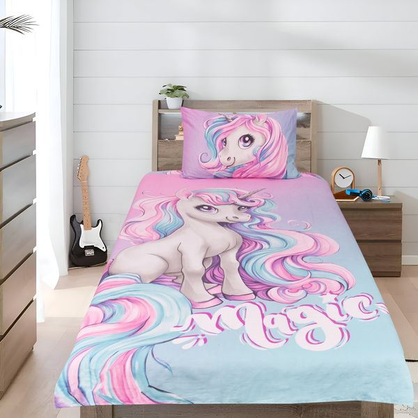 eMelaa Kid's Bedsheet Set - Single/Twin Size - Soft Cotton-Blend - Unicorn