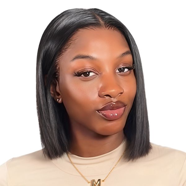 Geebuy 10Inch Glueless 13x4 Lace Front Human Hair Bob Wig for Women