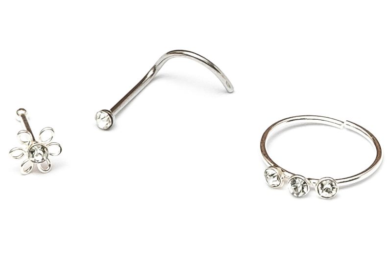 Fabulae Nose Ring Piercing Set of 3, Jade