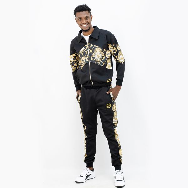 Rossimoda Floreale Mens Black/Gold Tracksuit Set