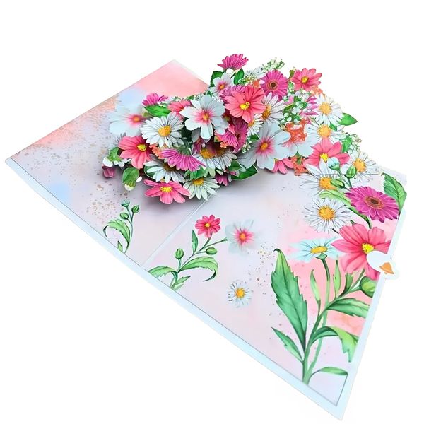 Kabukis Daisy Pop-Up Greeting Card - Brighten Their Day with Blooming Joy