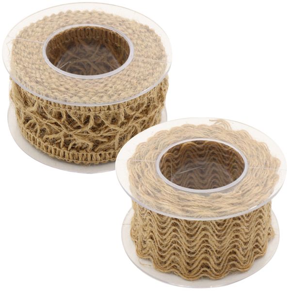 Home Decor Modern Multi-Use Burlap Rope Jute Fabric Rolls - 2-Piece - 2 Metre