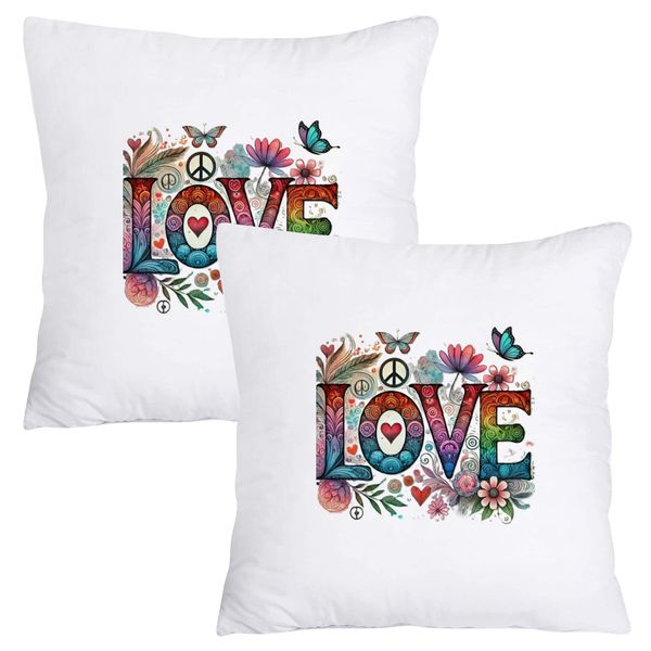Scatter Cushion Cover Set - Love, peace and butterflies