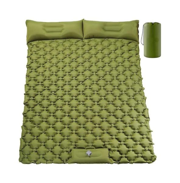 Double Camping Sleeping Mat, Self-Inflating with Foot Press Pump