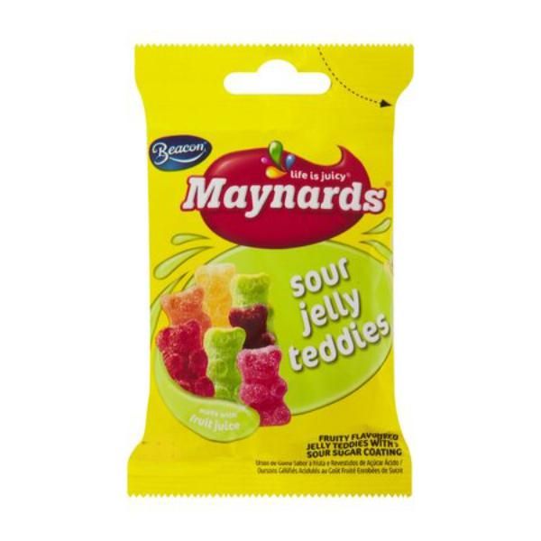 Maynards Fruity Flavoured Sour Teddies 24 x 100g - Bulk Sour Jelly Candy
