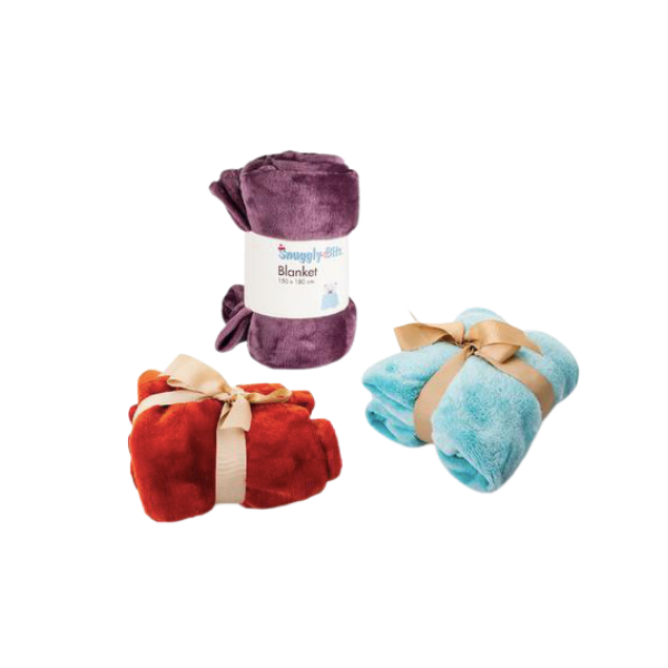 Snuggly Bits Homeware- Assorted Flannel Fleece Blankets 150x180cm