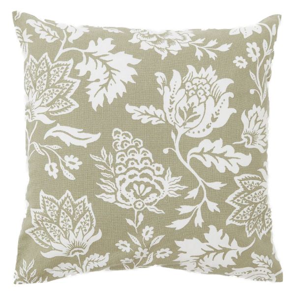 Light khaki green/white Floral pillow/scatter cushion (inner included)