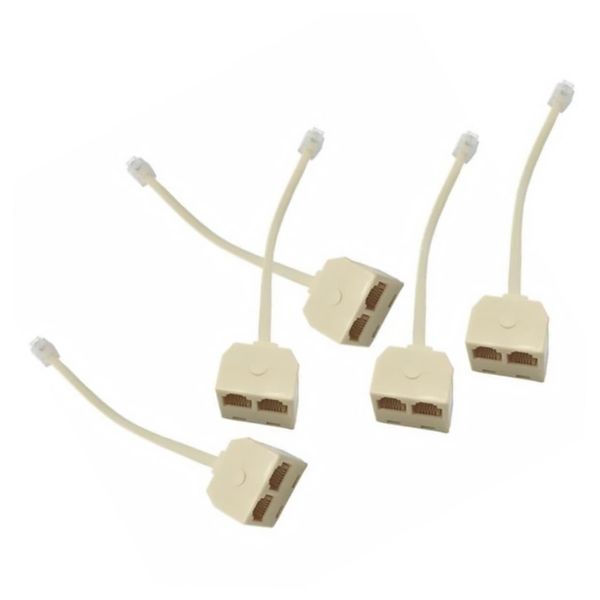 5-Pack RJ11 Socket Splitter Adapter Telephone Line Converter for Landline