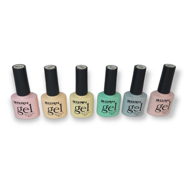 UV/LED Gel Nail Polish - Shades of Pastel Colours - 6 piece