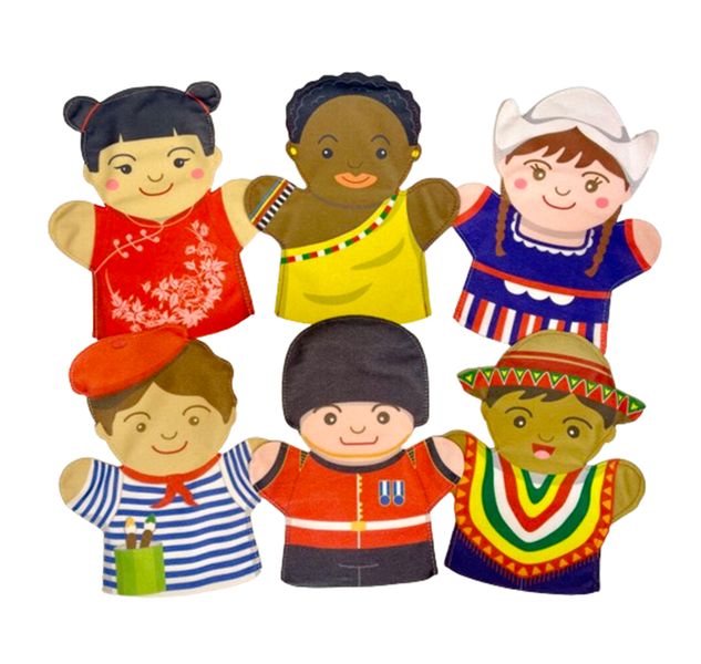 People of the World Multi-Cultural Hand Puppet Set- 6 Piece