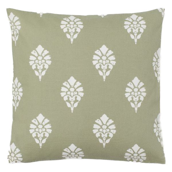 Light khaki green/white patterned pillow/scatter cushion (inner included)