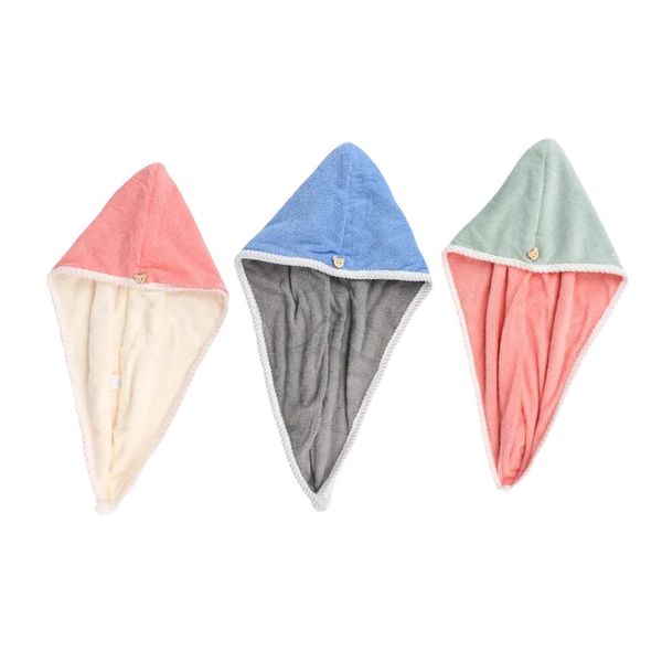 Quick Drying Hair Drying Towel Head Wrap Towel Set of 3 Absorbent