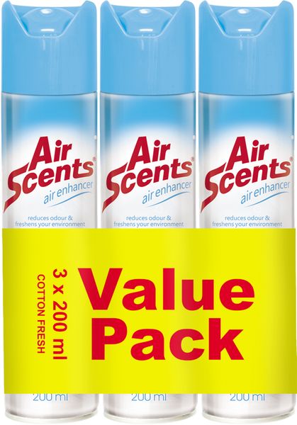 Shield Airscents Triple Pack Aerosol 200ml Cotton Fresh