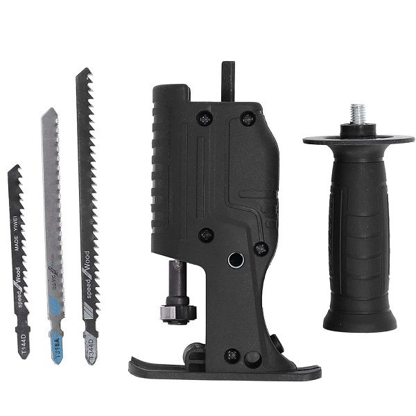 Electric Drill to Reciprocating &amp; Chainsaw Conversion Kit with Blades