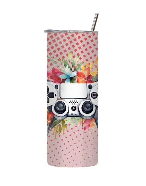 Pink 20 Oz Tumbler with Lid Straw Trendy Gaming Graphic Gamers Present 170
