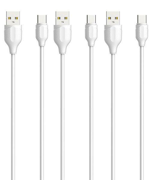 2M Fast Type-C USB Data Cable - white - 3 Pack