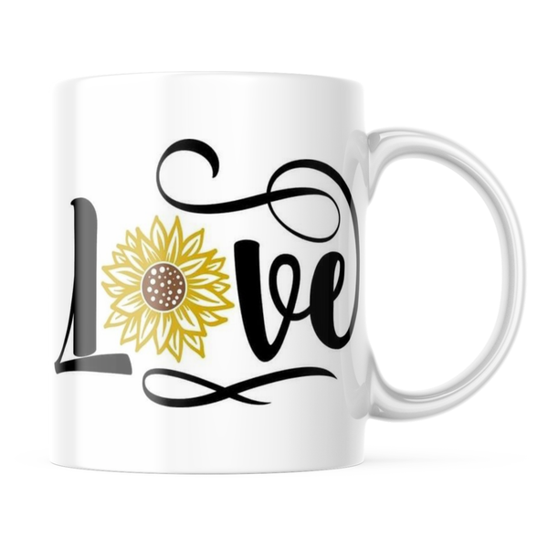Sunflower Love printed mug
