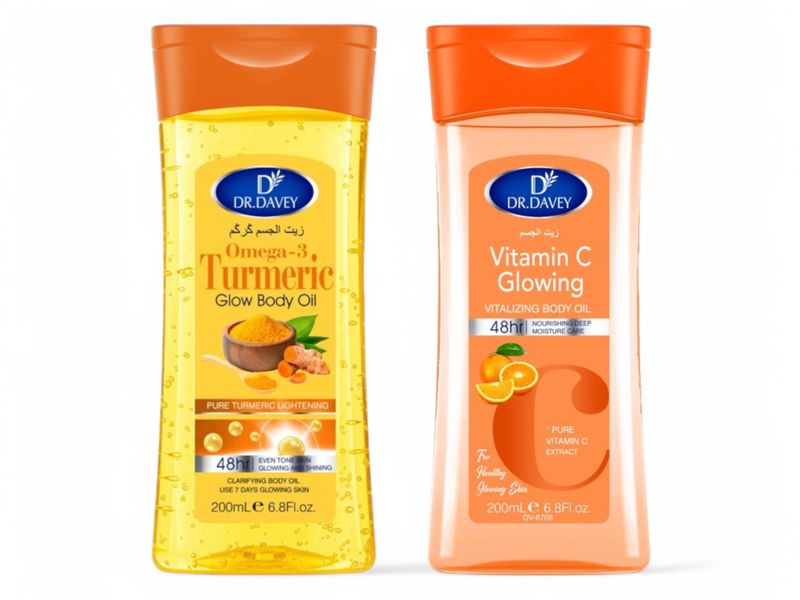 Dr Davey Turmeric Omega-3 Vitamin C Brightening Glow Body Oil 200ml