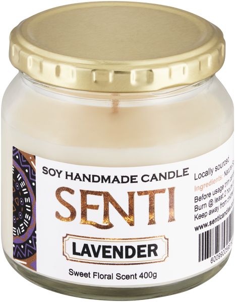 Senti Handmade Soy Candle - Lavender - 400g