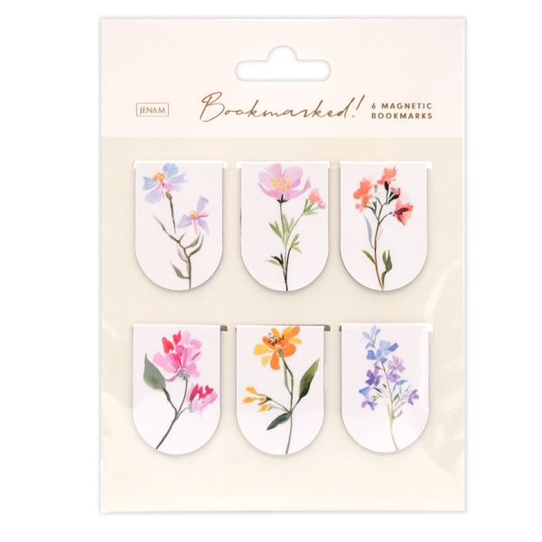 Jenam Bookmarked! Floral Magnetic Bookmarks - 6 Pack