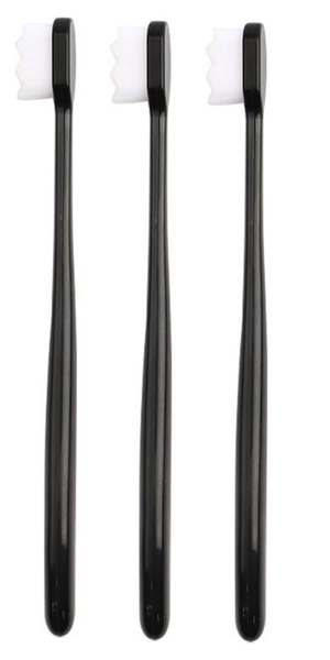 3x Ultra Soft Ultra Fine 10 000 Bristles Toothbrush - Black