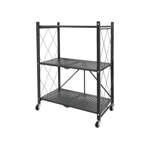 3-Tier Foldable Storage Shelves with Wheels