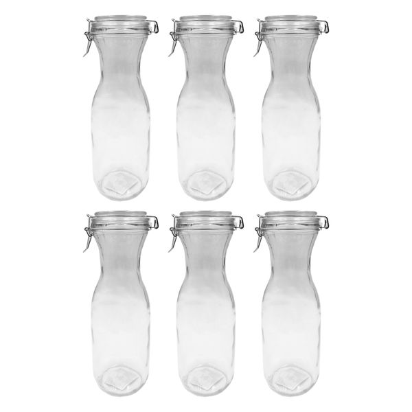 Regent Glass Carafe With Resealable Clip Top Lid 6 Pack, 1Lt 265X90Mm D